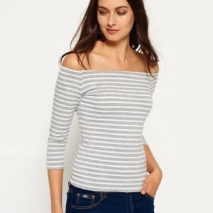 Superdry Essentials Off Shoulder Pusero Harmaa