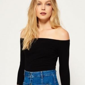 Superdry Essentials Off Shoulder Pusero Musta