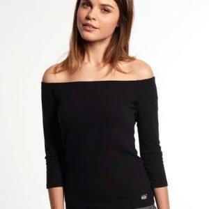 Superdry Essentials Off Shoulder Pusero Musta