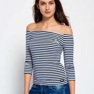 Superdry Essentials Off Shoulder Pusero Sininen