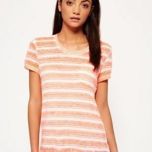 Superdry Essentials Sheer Stripe T-paita Koralli