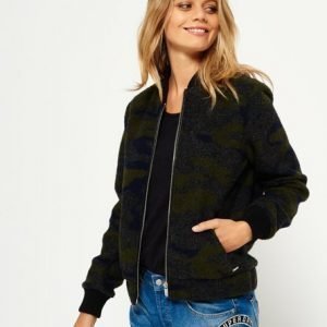 Superdry Evie Wool Pilottitakki Vihreä