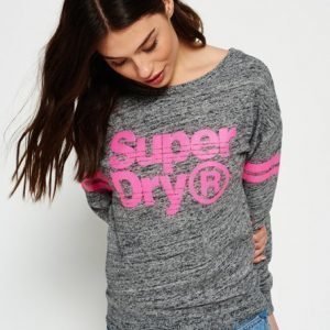 Superdry Fashion Fitness Off The Shoulder Collegepaita Harmaa