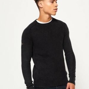 Superdry Garment Dyed La Textured Crew Pusero Tummanharmaa