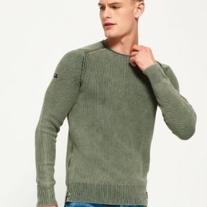 Superdry Garment Dyed La Textured Crew Pusero Vihreä