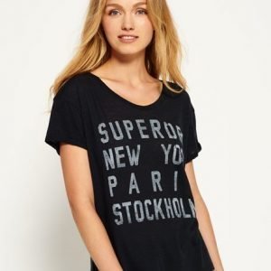 Superdry Graafinen Nordic T-paita Musta