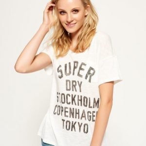 Superdry Graafinen Nordic T-paita Valkoinen