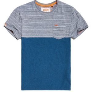 Superdry Graduate Block Stripe T-paita Laivastonsininen