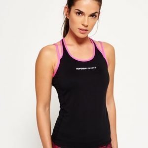 Superdry Gym Duo Strap Liivitoppi Musta