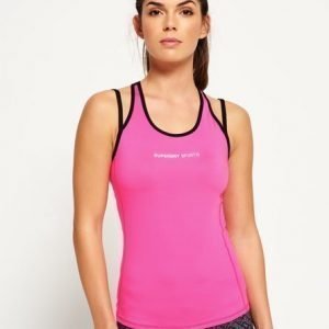 Superdry Gym Duo Strap Liivitoppi Vaaleanpunainen
