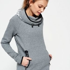 Superdry Gym Tech Cowl Huppari Vaaleanharmaa