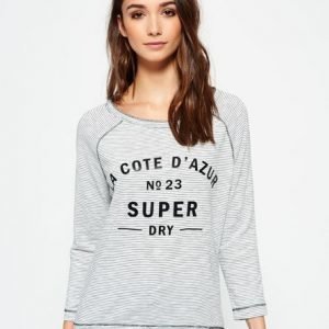 Superdry Harbour Stripe Graphic Pusero Valkoinen