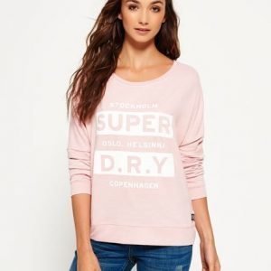 Superdry Harjattu Nordic Pusero Vaaleanpunainen