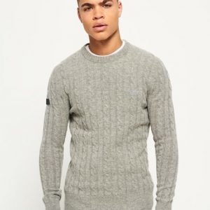 Superdry Harlo Cable Crew Pusero Harmaa