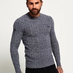 Superdry Harlo Cable Crew Pusero Sininen