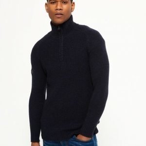 Superdry Harlo Textured Henley Pusero Laivastonsininen