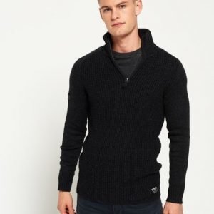 Superdry Harlo Textured Henley Pusero Musta