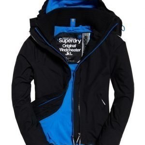 Superdry Hupulla Ja Vetoketjuilla Varustettu Pop Arctic Tuulitakki Musta