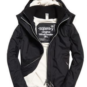 Superdry Hupulla Ja Vetoketjulla Varustettu Pop Arctic Tuulitakki Musta