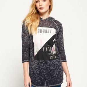 Superdry Hupullinen Baseball Paita Musta