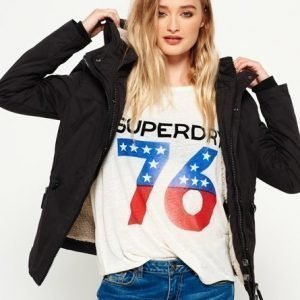 Superdry Hupullinen Boxy Snorkle Parkatuulitakki Musta
