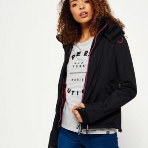 Superdry Hupullinen Pop Zip Arctic Tuulitakki Musta