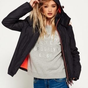 Superdry Hupullinen Pop Zip Arctic Windcheater Takki Tummanharmaa