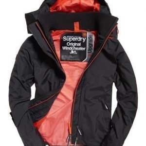 Superdry Hupullinen Technical Pop Zip Tuulitakki Musta