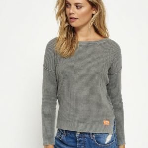 Superdry Indiana Waffle Stitch Slouch Neulepusero Vihreä