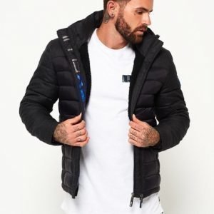 Superdry Kahdella Vetoketjulla Varustettu Hupullinen Fuji Mix Takki Musta