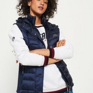 Superdry Kahdella Vetoketjulla Varustettu Luxe Fuji Toppaliivi Laivastonsininen