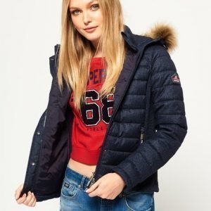 Superdry Kahdella Vetoketjulla Varustettu Tyköistuva Hupullinen Fuji Takki Laivastonsininen