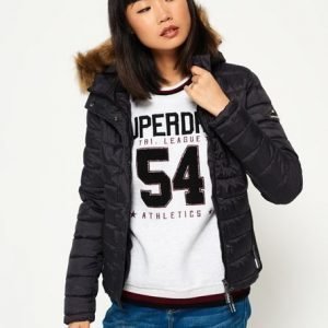 Superdry Kahdella Vetoketjulla Varustettu Tyköistuva Hupullinen Fuji Takki Musta