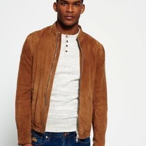 Superdry Kapea Harrington Mokkanahkatakki Ruskea