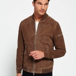 Superdry Kapea Mokkanahkainen Pilottitakki Beige