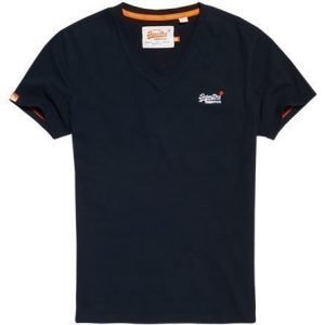 Superdry Kirjailtu Orange Label Vintage Paita Laivastonsininen