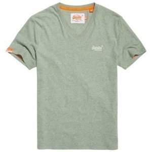 Superdry Kirjailtu Orange Label Vintage Paita V Kauluksella Vihreä