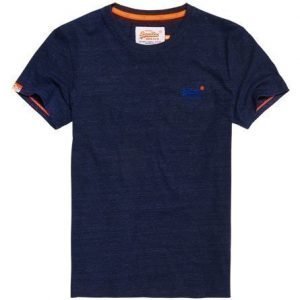 Superdry Kirjailtu Orange Label Vintage T-paita Laivastonsininen