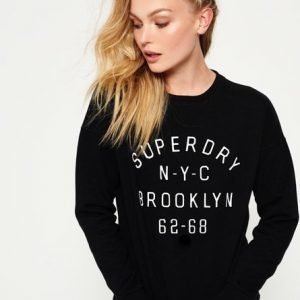 Superdry Kohokuvioitu Pyöreäkauluksinen Sport Code Pusero Musta