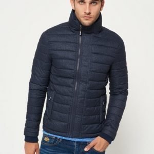 Superdry Kolmivetoketjuinen Fuji Tweed Takki Laivastonsininen