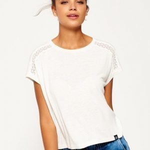 Superdry Lace Insert T-paita Norsunluu