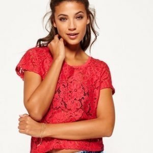 Superdry Lace Shell Paita Vaaleanpunainen