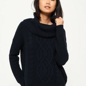 Superdry Lia Cowl Neck Palmikkoneule Laivastonsininen