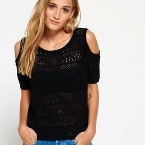 Superdry Makena Cove Crochet Neulepusero Musta