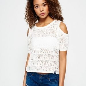 Superdry Makena Cove Crochet Neulepusero Valkoinen