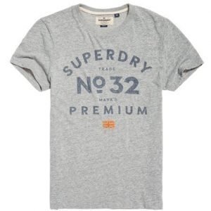 Superdry Mark'd Premium T-paita Harmaa