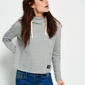 Superdry Marl Crop Huppari Vaaleanharmaa