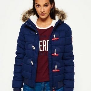 Superdry Marl Toggle Puffle Takki Sininen