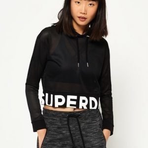 Superdry Mesh Crop Huppari Musta