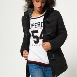 Superdry Microfibre Tall Toggle Puffle Takki Musta